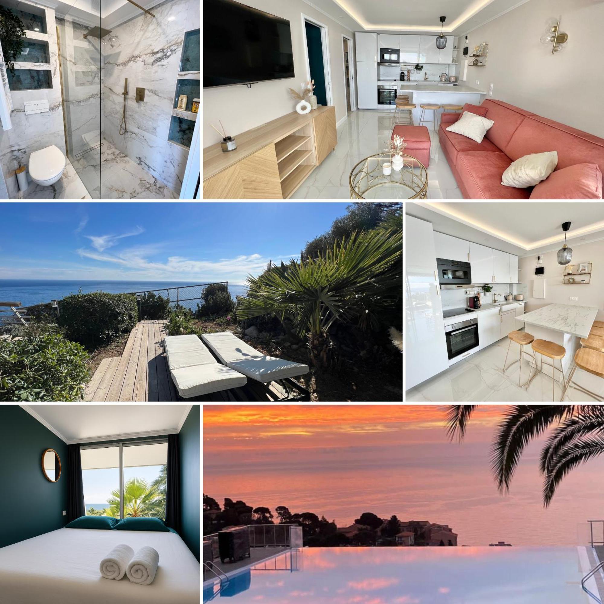 Luxueux Appartement - Vue Mer - Piscine - Free Parking - Monaco กัปไดล์ ภายนอก รูปภาพ